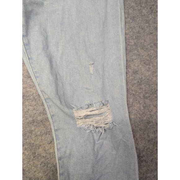 7 For All Mankind Luxe Vintage Josefina Womens 30 Button Fly Light Blue Distress - Picture 2 of 9